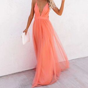 NWOT -PETAL DUST MAXI DRESS - APRICOT